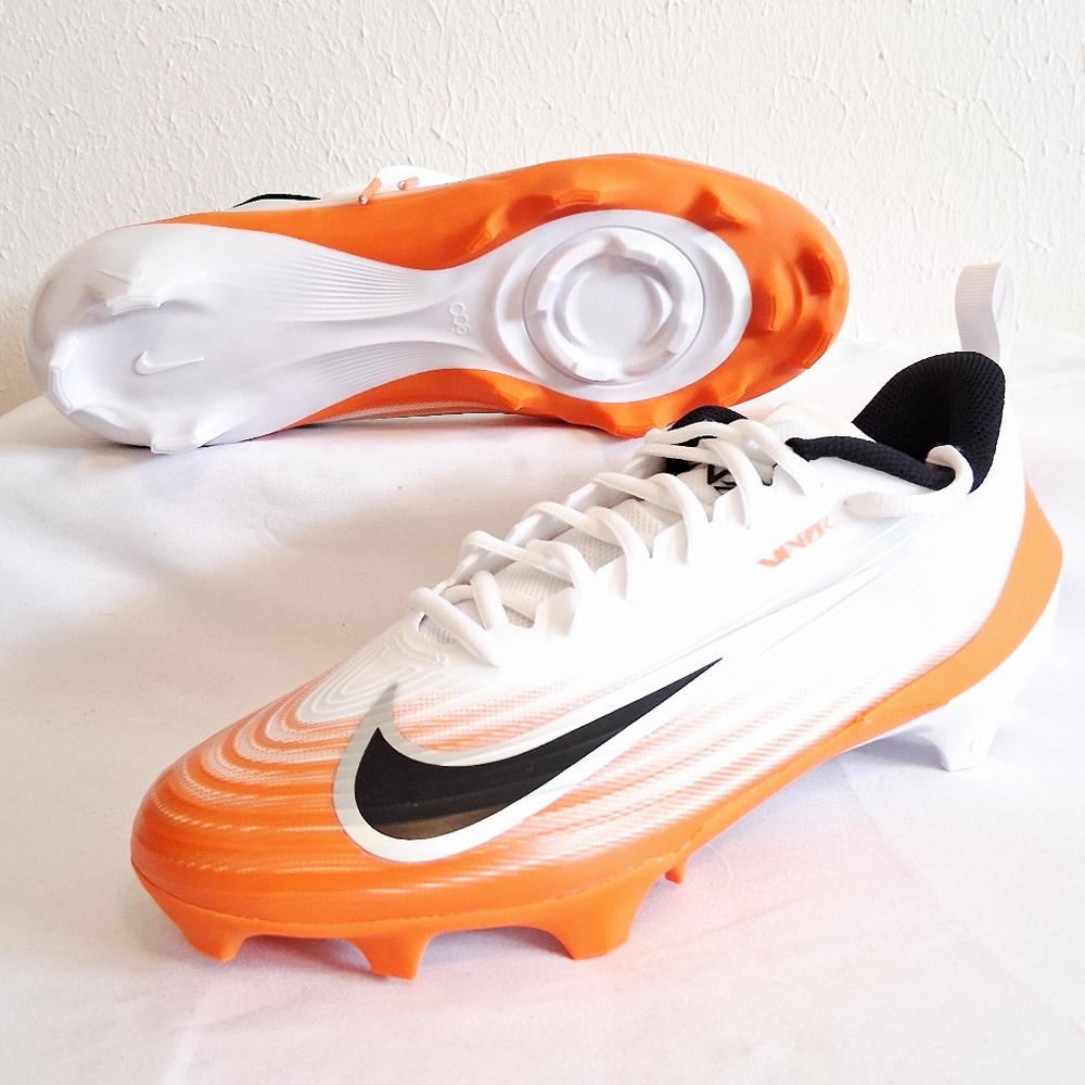 Nike Vapor Speed 3 White Orange Football Cleats - Picture 2 of 11
